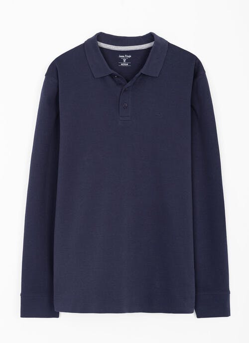 Pure Cotton Polo Neck Long Sleeve Jersey Top