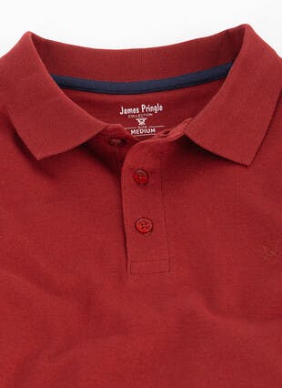 Pure Cotton Polo Neck Long Sleeve Jersey Top