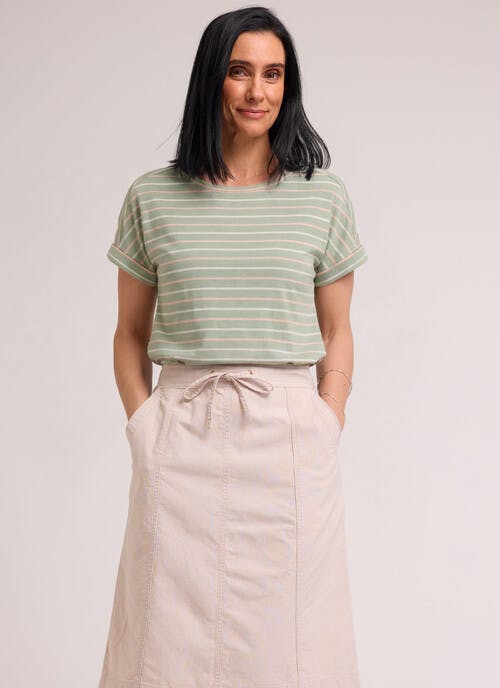 Linen Blend Striped T-Shirt