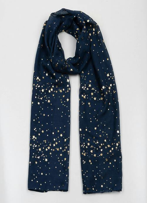 Lightweight Foil Star Print Scarf