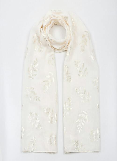 Lightweight Foil Leaf Print Scarf