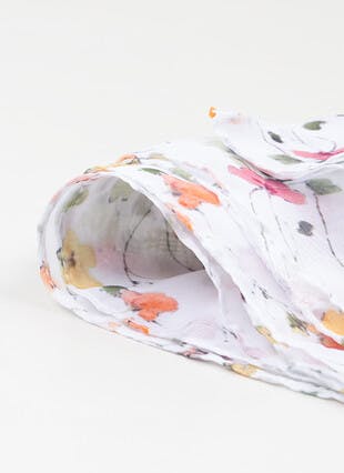 Lightweight Watercolour Floral Print Scarf