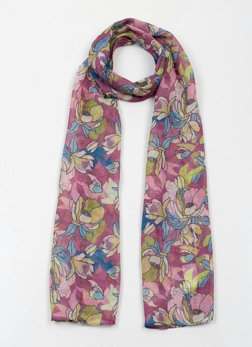 Lightweight Block Floral Scarf