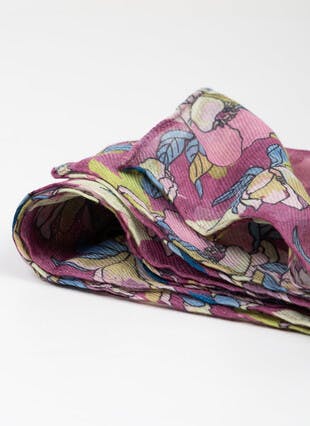 Lightweight Block Floral Scarf