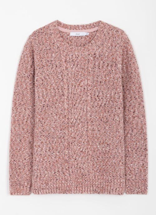 Tweedy Nep Cable Crew Neck Jumper