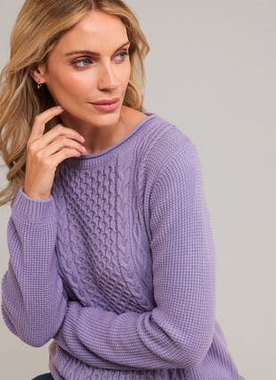 Textured Crew Neck Jumper