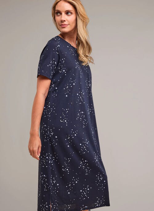 Cotton Rich Satin Trim Nightdress