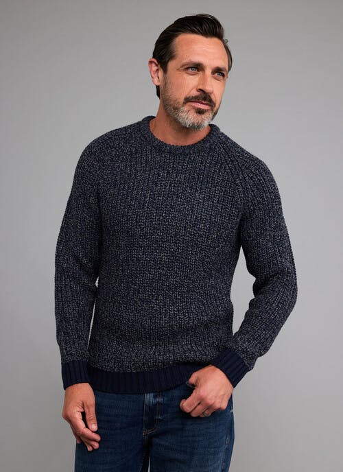Crew Neck Fisherman Rib Jumper