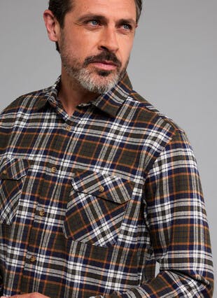 Pure Cotton Long Sleeve Checked Twill Shirt