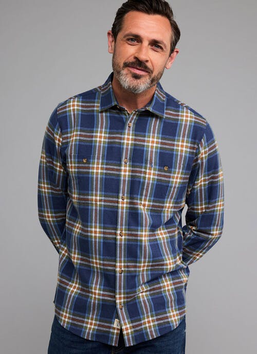 Herringbone Check Long Sleeved Shirt