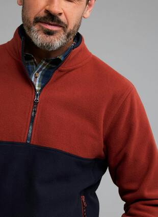 Colour Block Half Zip Fleece