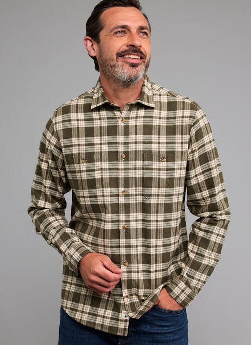 Herringbone Check Long Sleeved Shirt
