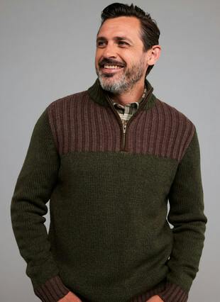 Textured Zip Neck Jumper
