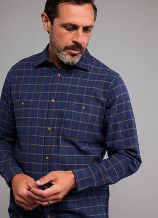 Herringbone Check Long Sleeved Shirt
