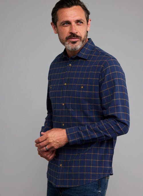 Herringbone Check Long Sleeved Shirt