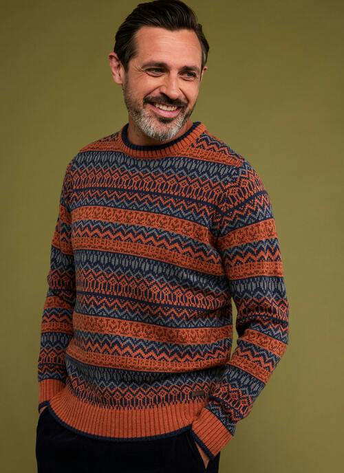 Wool Blend Fairisle Crew Neck Jumper