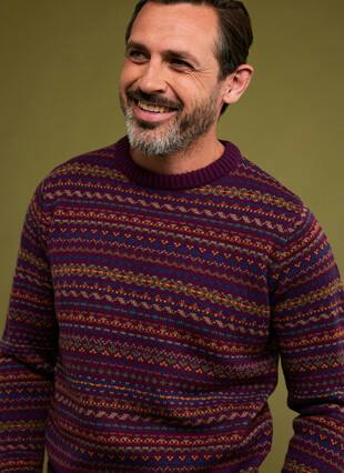 Wool Blend Fairisle Crew Neck Jumper