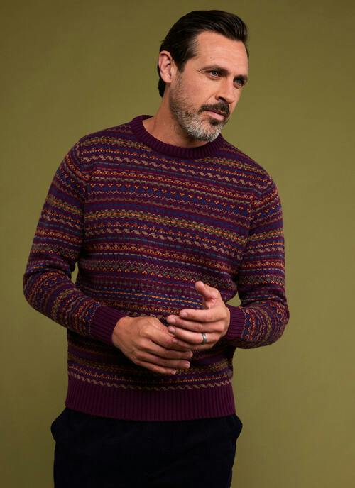 Wool Blend Fairisle Crew Neck Jumper