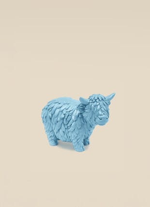 Small Blue Highland Cow Ornament