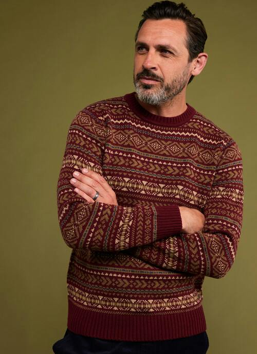Wool Blend Fairisle Crew Neck Jumper