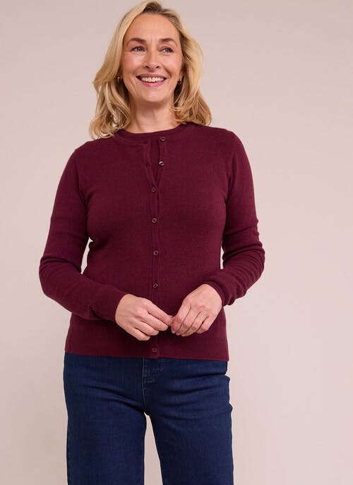 Pure Merino Wool Crew Neck Cardigan