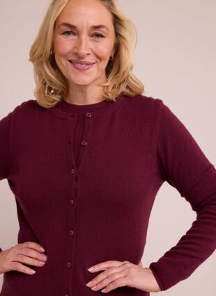 Pure Merino Wool Crew Neck Cardigan