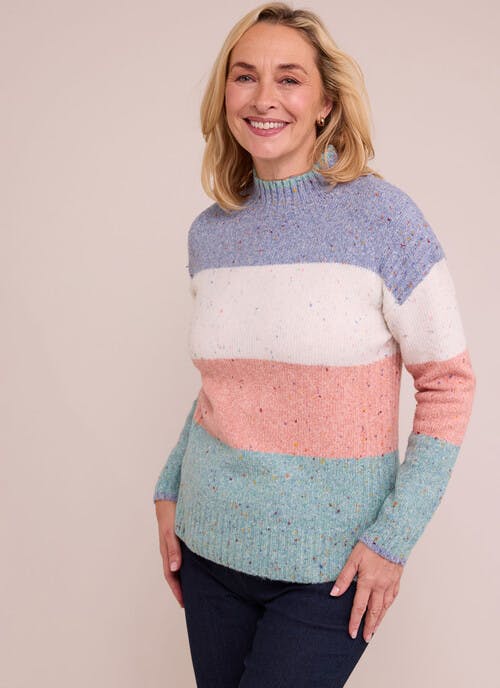 Cosy Nep Stripe Turtle Neck Jumper