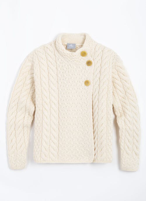 Supersoft Merino Asymmetrical Multi Cable Cardigan