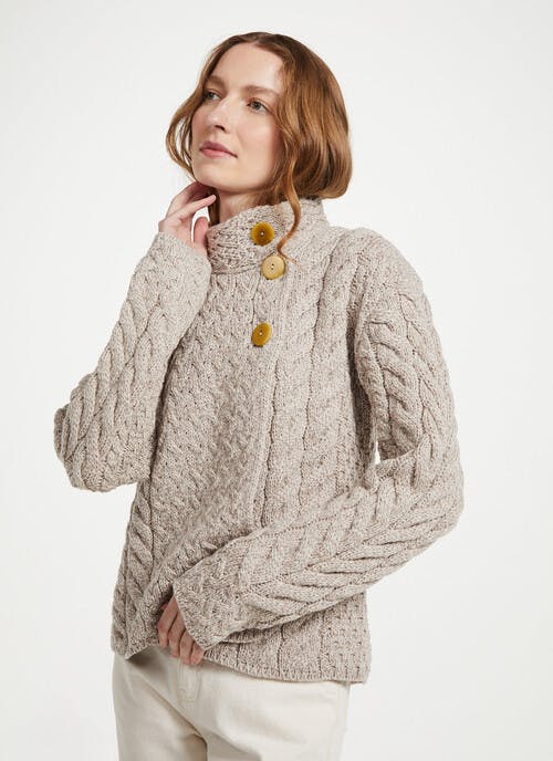 Supersoft Merino Asymmetrical Multi Cable Cardigan
