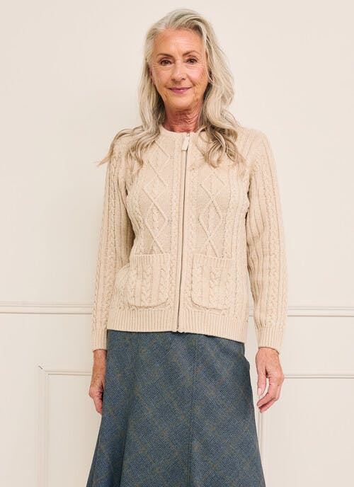 Pocket Detail Zip Cardigan