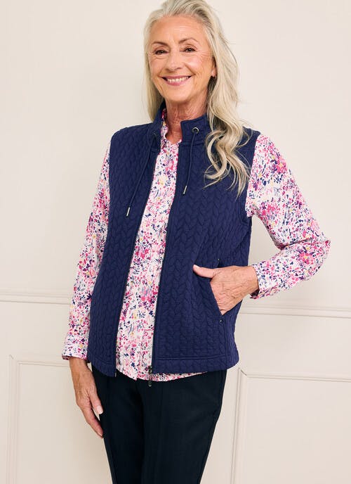 Quilted Jersey Funnel Neck Gilet
