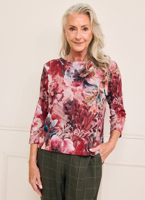 Warm Touch Printed Necklace Top