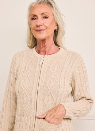 Pocket Detail Zip Cardigan