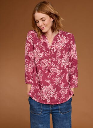Pure Cotton Floral Print Blouse