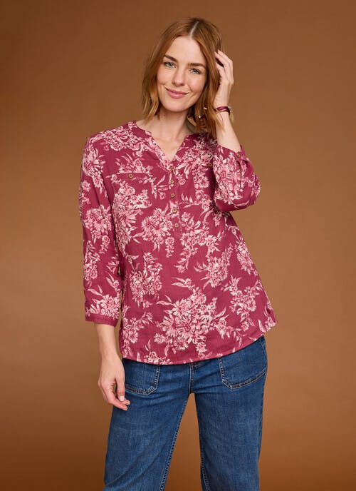 Pure Cotton Floral Print Blouse