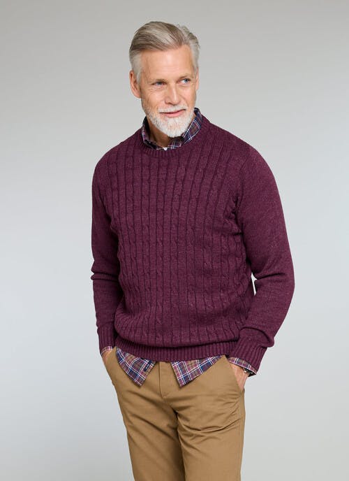 Easy Care Cable Crew Neck Jumper