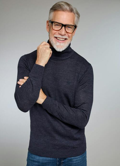 Merino Blend Roll Neck Jumper
