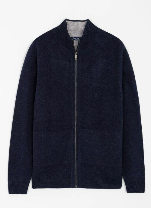 Pure Lambswool Zip Through Cardigan