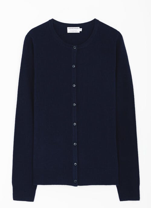 Pure Merino Wool Crew Neck Cardigan