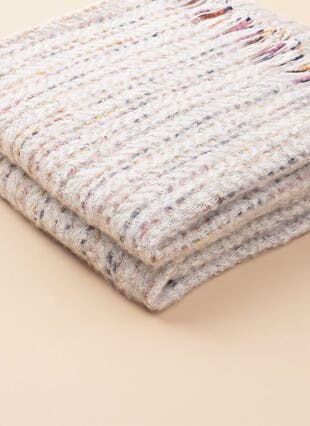 Woven Multi Stripe Grey Throw