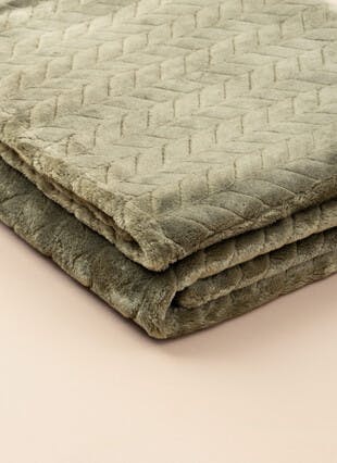 Leaf Green Fleece Throw