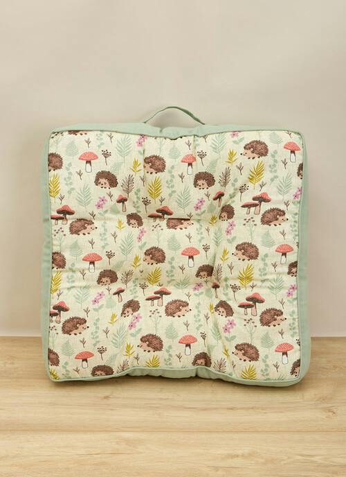 Hedgehog Printed Cotton Booster Cushion
