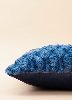 Chunky Honeycomb Teal Fleece Cushion