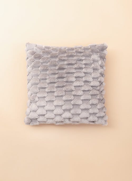 Chunky Honeycomb Grey Fleece Cushion