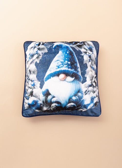 Gonk Printed Velvet Navy Cushion