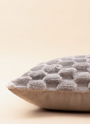 Chunky Honeycomb Grey Fleece Cushion