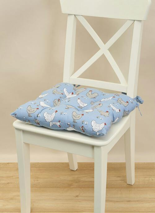 Chicken Printed Cotton Seat Pad