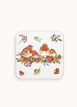 Winter Robins Set of 4 Coasters