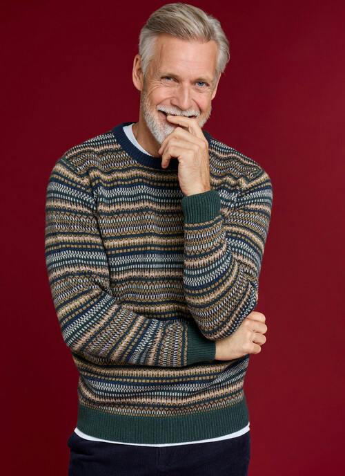 Wool Blend Fairisle Crew Neck Jumper