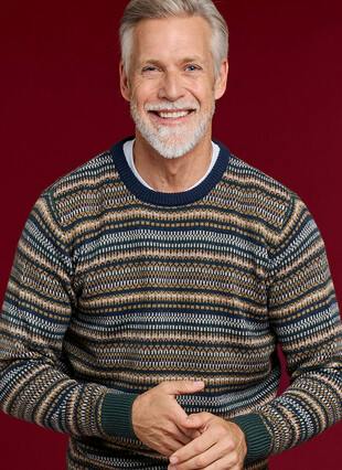 Wool Blend Fairisle Crew Neck Jumper